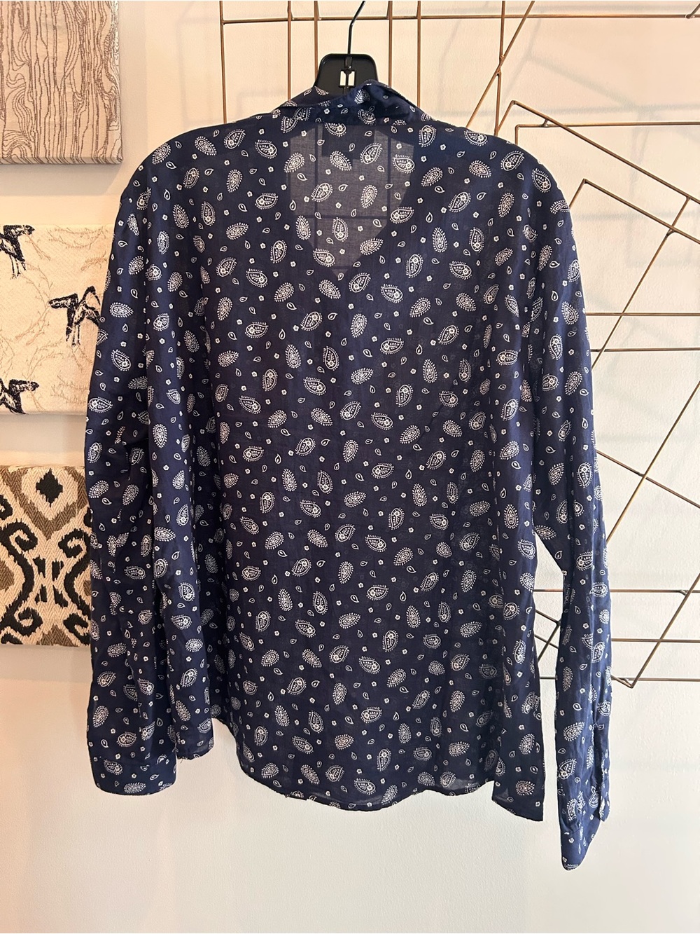 Sezane Pierro Bandana Blue Button-Down Shirt - Picture 3 of 6